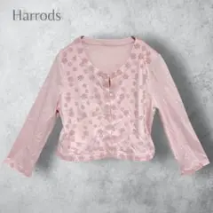 【Harrods ハロッズ】　お花デザイン　カーディガン　ノーカラージャケット