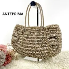 【良品】アンテプリマ カリーナ ワイヤーバッグ ベルベット ロゴ金具 ゴールド