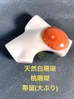 天然珊瑚/帯留/桃サンゴ/さんご/和装小物/冠婚葬祭 Ｏー041