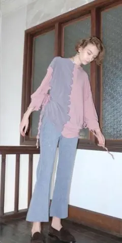 コーデュロイワイドパンツ