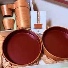 伝統工芸 大館 栗久 曲げわっぱ 酒器セット 徳利 ぐい呑み おつまみ入 皿 伝統工芸 大館 栗久 曲げわっぱ 酒器セット 徳利 ぐい呑み おつまみ入