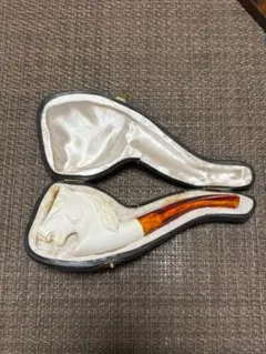 海泡石 パイプ 人物彫刻 専用ケース付き - メルカリ