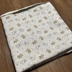 犬柄 グレー ニット生地