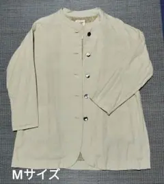 アーティプール　マオカラー 麻混ジャケット　裏地綿100%　ベージュ
