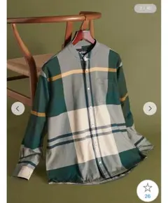 【完売品】Reyner タータンチェック バンドカラー シャツ