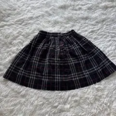 【120サイズ】BURBERRYSノバチェックスカート　ネイビー　紺色ウール　毛のサムネイル