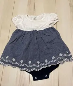 ベビー服 ワンピース 80cm 花柄刺繍 ブルマ一体型のサムネイル