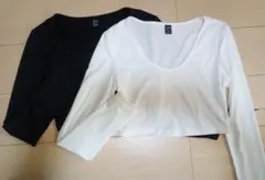 長袖クロップドTシャツ 2色セット