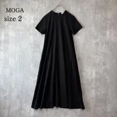 MOGA モガ 日本製 コットン ロングワンピース ブラック 2のサムネイル
