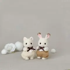 ミニチュアドール服　ロンパース2着セット　ブラウンリボン(bm&c)