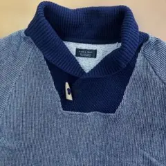 ZARA MAN ネイビーとホワイトストライプニット