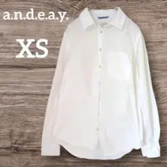 送料込❤a.n.d.e.a.y. 【XS】ホワイト 長袖シャツ ブラウス