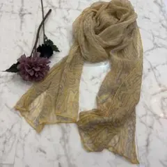 fairfax イエロー ペイズリー 柄 シルク シフォン スカーフ