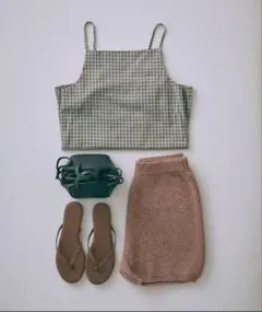 Back Open Checked Camisole