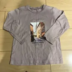 薄茶　長袖カットソー 100cm