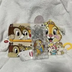 ディズニー チップ デール クラリス ポーチ パスケース アクリルキーリング