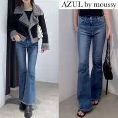 アズールバイマウジー ストレッチ フレア デニム パンツ ブルー Mサイズ