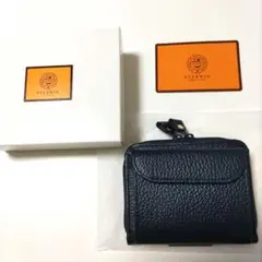 日本製 牛革 EVERWIN パスケース ネイビー