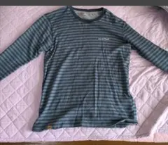 メリノウールプラスボーダーロングスリーブTMen's　ネイビーM 1114441