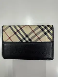 超美品 B【BURBERRY】バーバリー ノバチェック 三つ折り財布