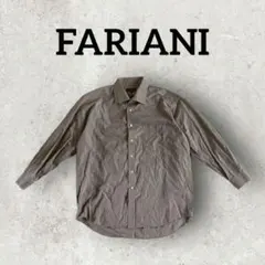 FARIANI メンズ長袖シャツ ストライプシャツ ワイシャツ (LL)グレー系