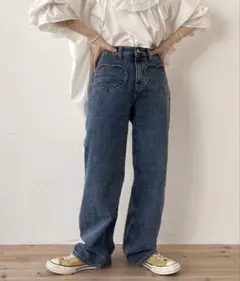 ハートポケット ストレートデニム