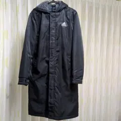 adidas ボアフード付きベンチコート ブラック