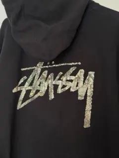 Stüssy パーカー XL 裏起毛 迷彩バックプリント 新品