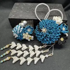 つまみ細工髪飾り、振袖、成人式、卒業式　和装髪飾り【A-46】