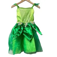 妖精ドレス ハロウィン コスプレ 子供 パーティ ワンピース　ティンカーベル