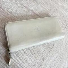 イルビゾンテ ラウンドファスナー長財布 アイボリー レザー