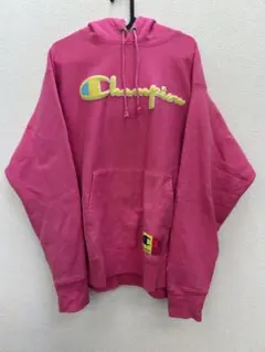 ①大人気　Champion リバースウィーブ　ピンクパーカー　ヴィンテージ2XL