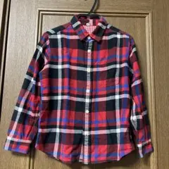 UNIQLO 赤チェック柄長袖シャツ 130サイズ