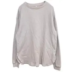 無印良品 長袖 Tシャツ ワッフル ナチュラル カジュアル シンプル ロンＴ M