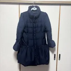 24AW アンタイトル ダウンコート リブニット ハーフコート ネイビー 