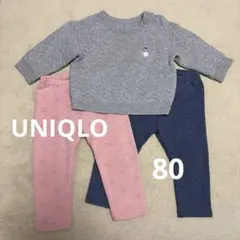 ユニクロ セット 80 トレーナー レギンス パンツ フリース ペンギン ウサギ