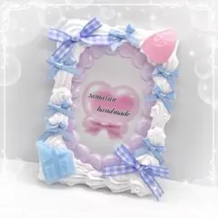 硬質ケース トレカケースホイップデコB8 量産ガーリー白紫いちご水色リボン青