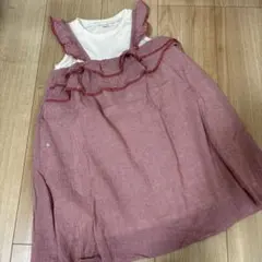 美品　アプレレクール　チェックフリルワンピース　110