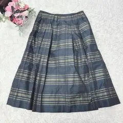 b868 ジャンニロジュディチェ ロングフレアスカート チェック柄 定番 可愛い