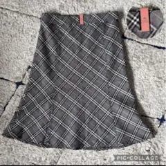 【極美品✨】バーバリーブルーレーベル　膝丈スカート　ベルト　ノバチェック　ロゴ