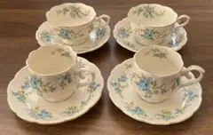 青い花柄 ティーカップセット 8点