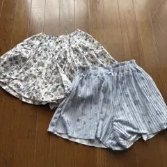 petit main 西松屋 花柄 ショートパンツ 2点セット 130cm