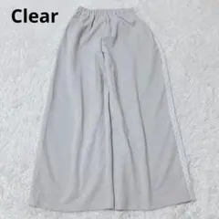 クリア　サイドレーススウェットパンツ　ワイドパンツ　グレー　カジュアル女子