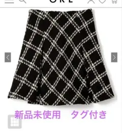 新品タグ付き！GRL ダイヤチェック柄ツイードフレアミニスカート
