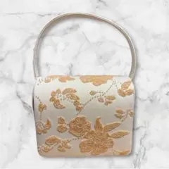 花柄ビーズ刺繍の和装用バッグ