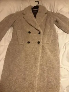 ALANI ボア風ダブルブレストロングコート