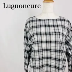 ルノンキュール　チェック柄　ボートネック　スリット袖　長袖シャツ【4660】