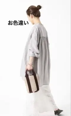 お値下げ❌IENAラミーリヨセルバックギャザーシャツ38のサムネイル