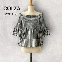 COLZA オフショルダー シャーリングブラウス フレアスリーブのサムネイル
