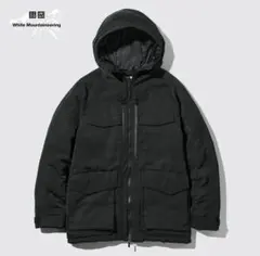 ホワイトマウンテニアリング ハイブリッドダウンオーバーサイズパーカ ブラック L